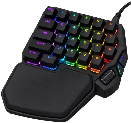 Black One Handed Gaming Keypad with RGB Backlight