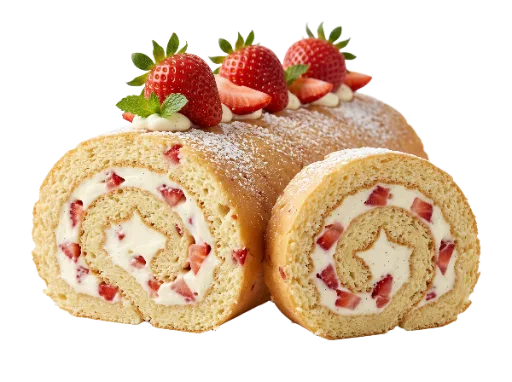 Strawberry Swiss Roll Cake