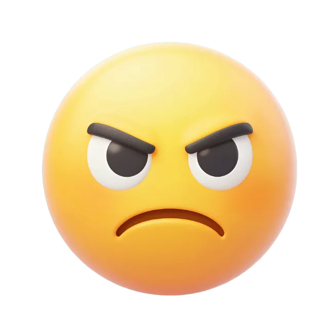 3D Angry Face Emoji Icon