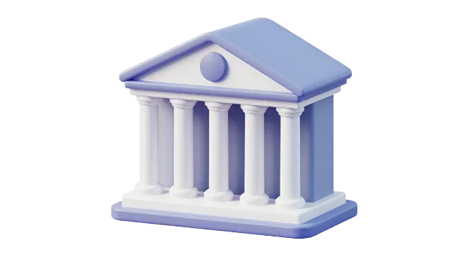 3D Bank Building Icon