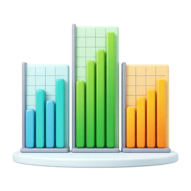 3D Bar Charts and Financial Growth Graphs
