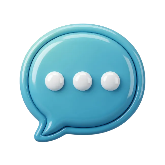 3D Blue Chat Bubble