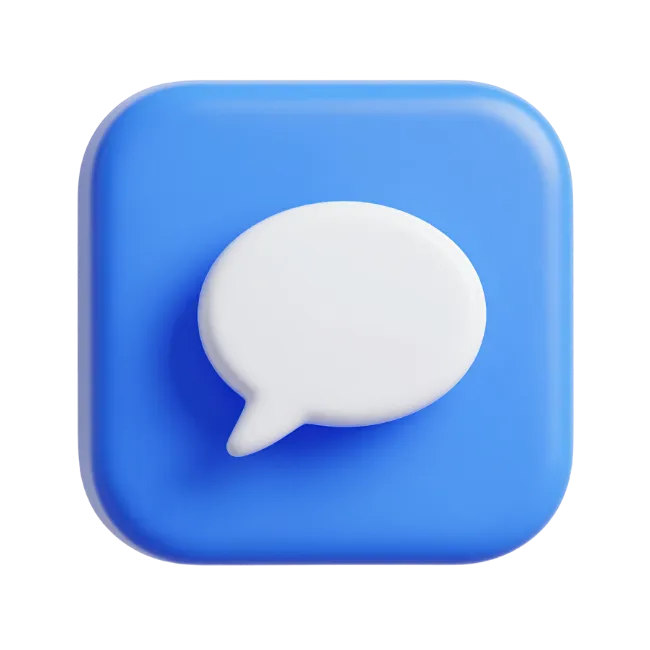 3D Blue Chat Bubble App Icon