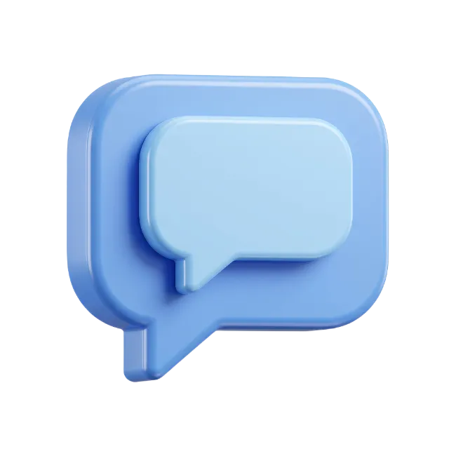 3D Blue Chat Bubble Icon