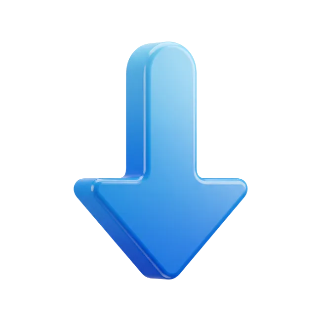 3D Blue Down Arrow Icon