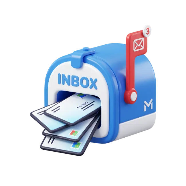 3D Blue Mailbox With Letters