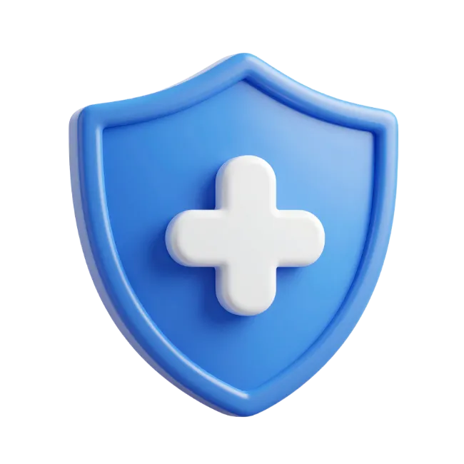 3D Blue Medical Shield Icon