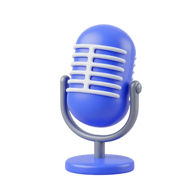 3D Blue Microphone Illustration