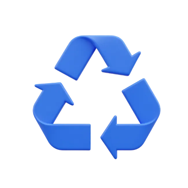 3D Blue Recycling Symbol Icon