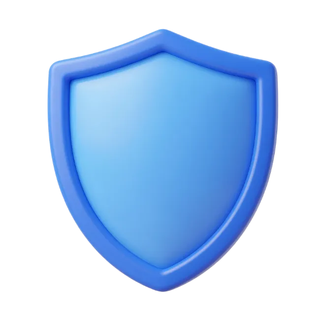3D Blue Security Shield Icon