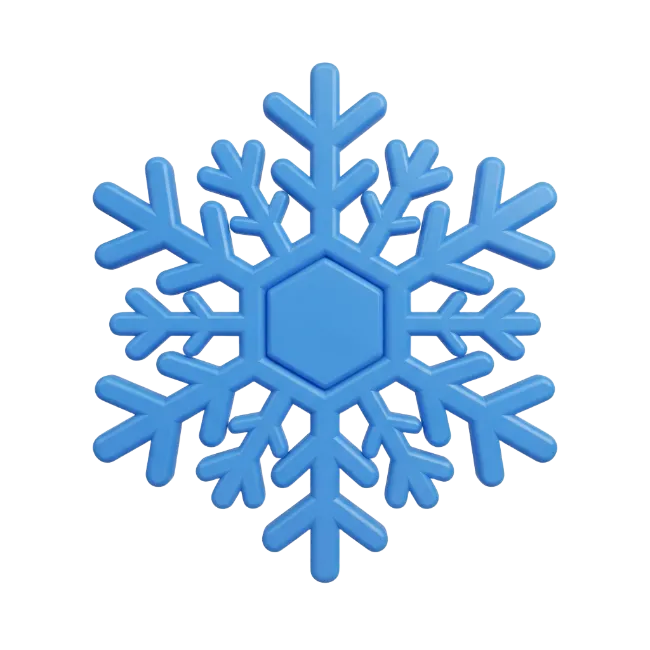 3D Blue Snowflake Graphic Illustration