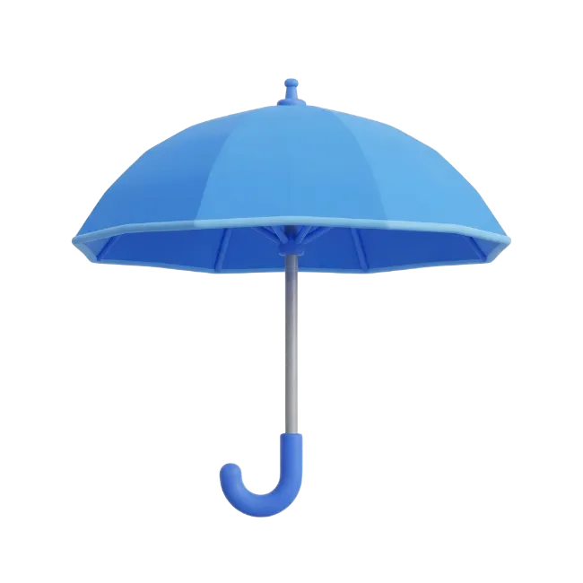 3D Blue Umbrella