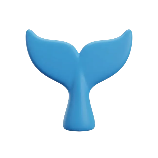 3D Blue Whale Tail Illustration