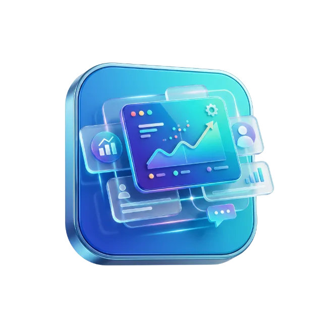 3D Business Analytics Dashboard Icon