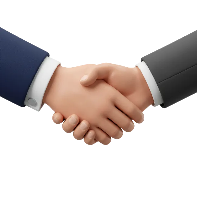 3D Business Handshake Partnership