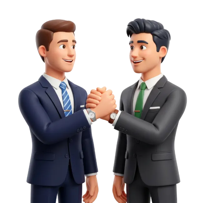 3D Business Men Shaking Hands