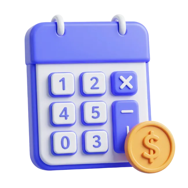 3D Calculator and Calendar Icon