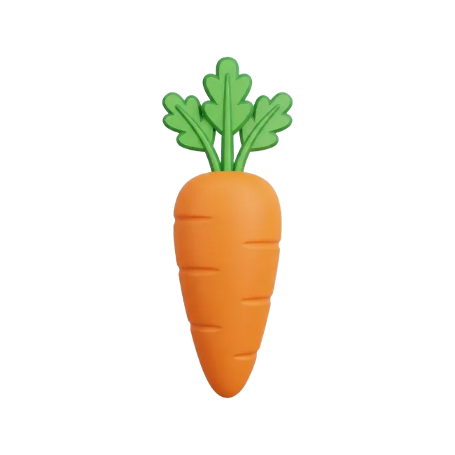 3D Carrot Vegetable Illustration