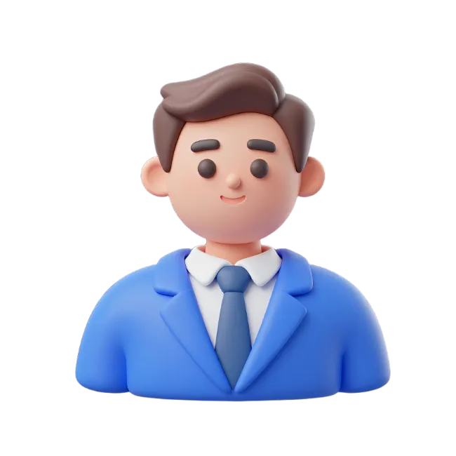 3D Cartoon Businessman Avatar Icon