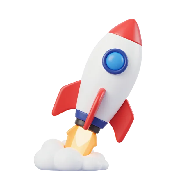 3D Cartoon Space Rocket Launch