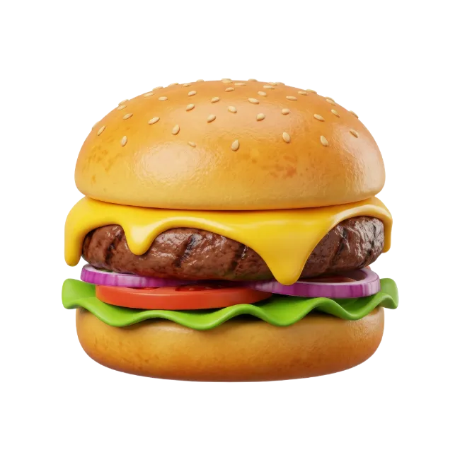 3D Cheeseburger Hamburger Fast Food