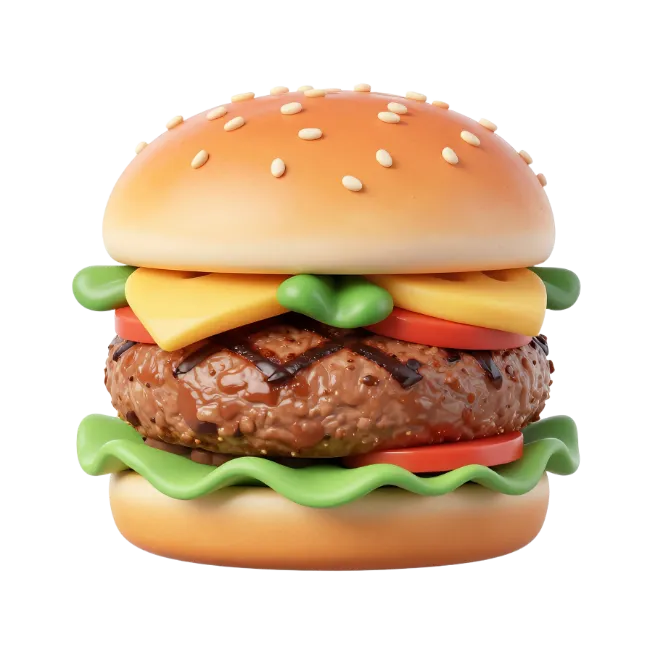 3D Cheeseburger Hamburger Fast Food
