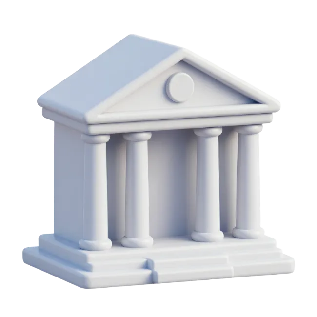 3D Classical Bank Building Architecture