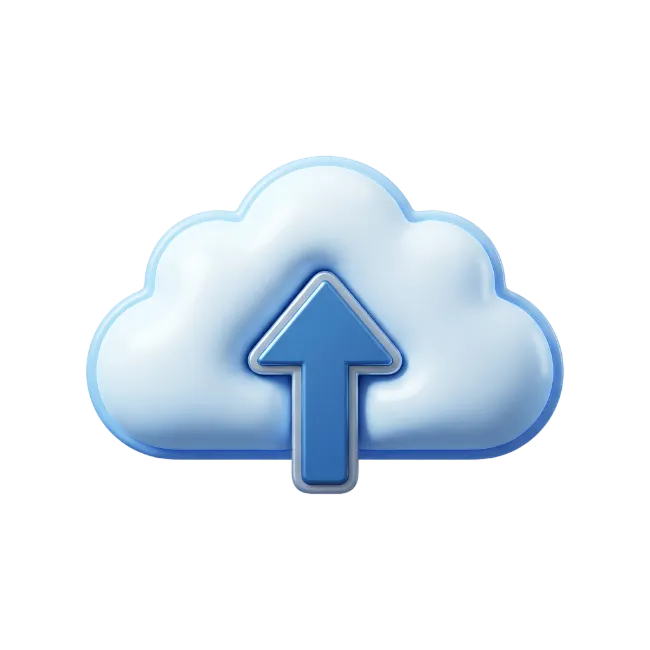 3D Cloud Upload Icon