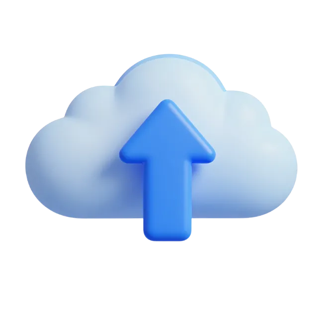 3D Cloud Upload Icon