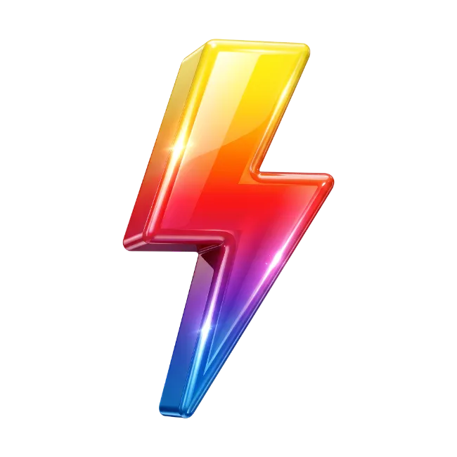 3D Colorful Lightning Bolt Symbol