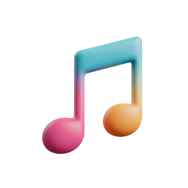 3D Colorful Music Note Icon