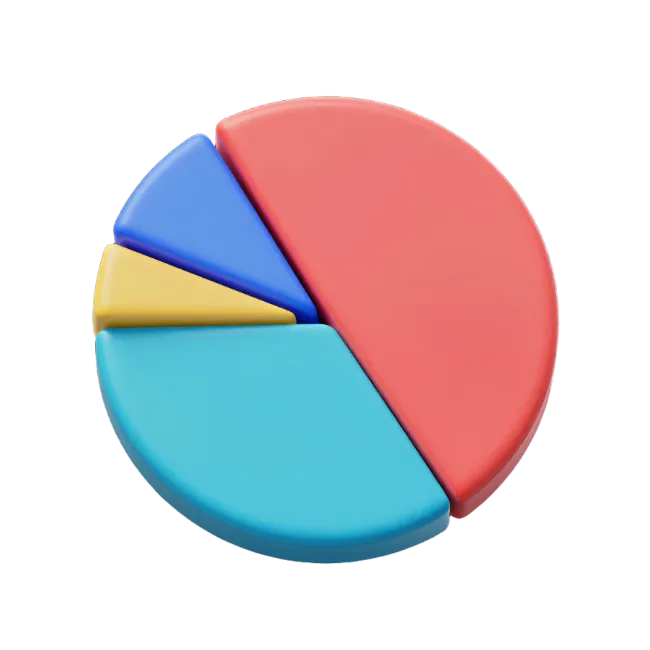 3D Colorful Pie Chart Graphic