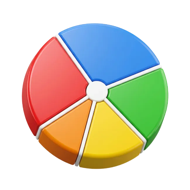 3D Colorful Pie Chart Graphic