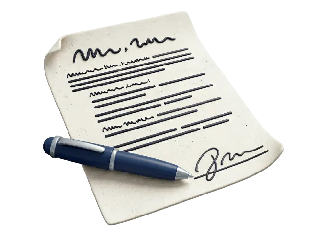 3D Document and Pen Icon