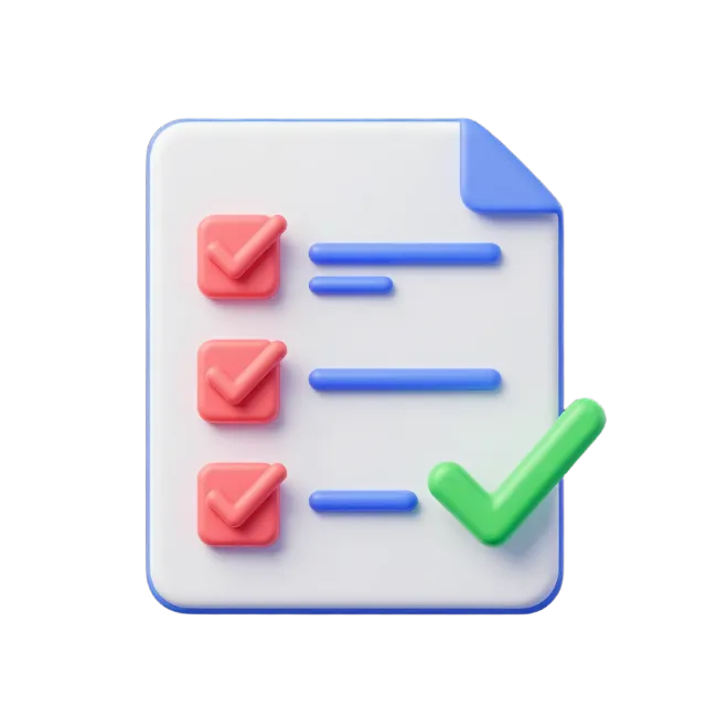 3D Document Checklist Icon