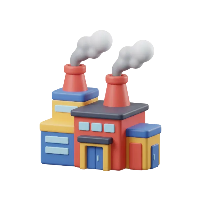 3D Factory Building Icon