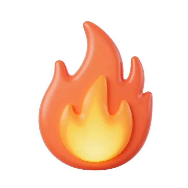 3D Fire Flame Emoji Icon