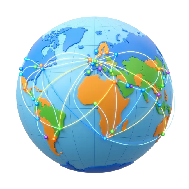 3D Globe with Global Flight Routes