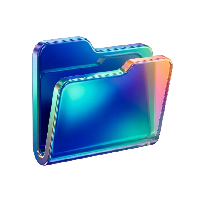 3D Glossy Blue Folder Icon
