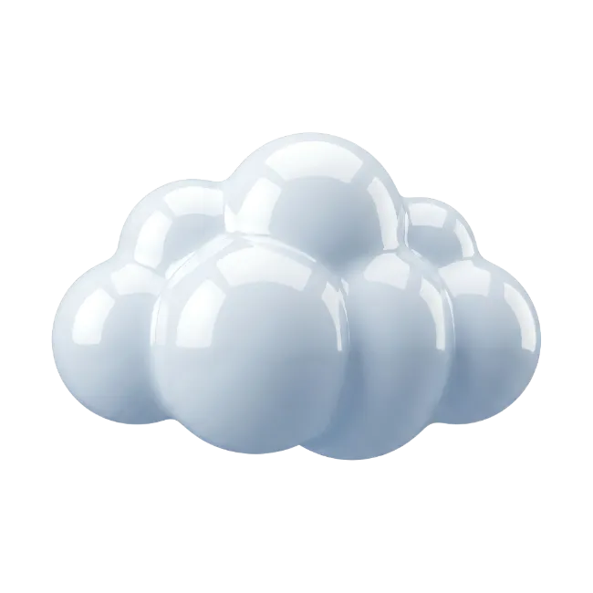 3D Glossy Cloud Icon Illustration