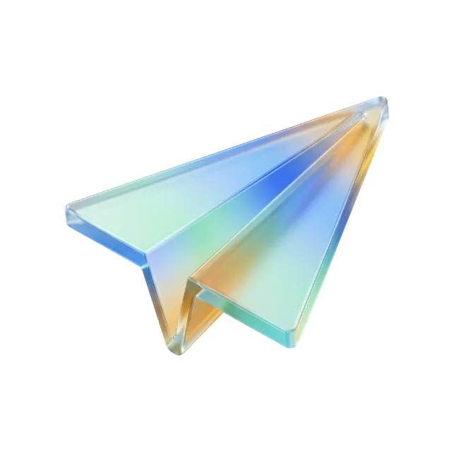 3D Glossy Paper Airplane Icon