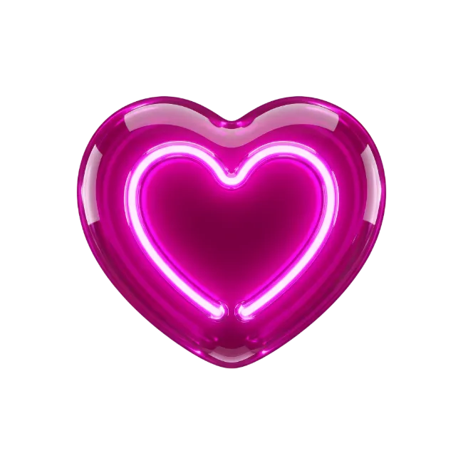 3D Glossy Pink Heart Shape Icon