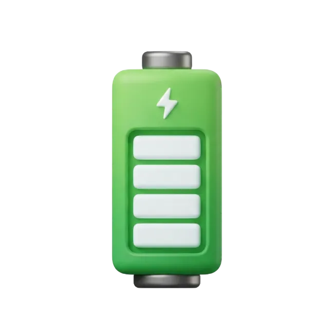 3D Green Battery Icon