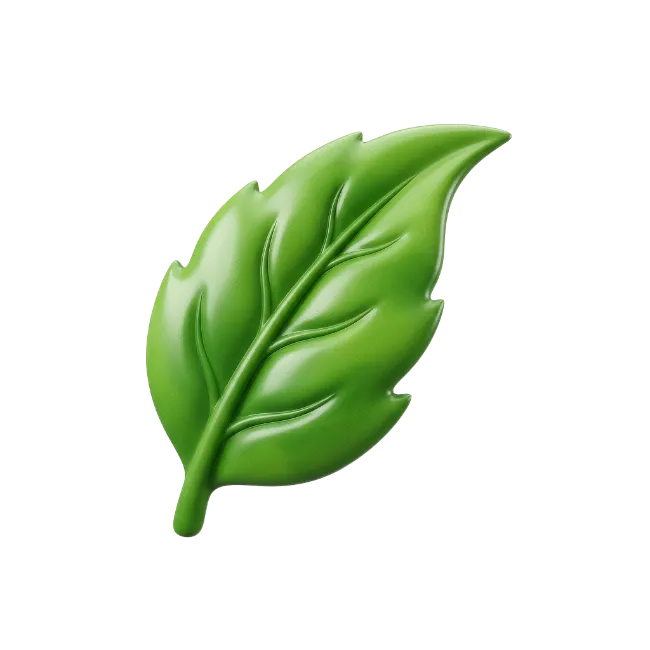 3D Green Leaf Illustration Icon