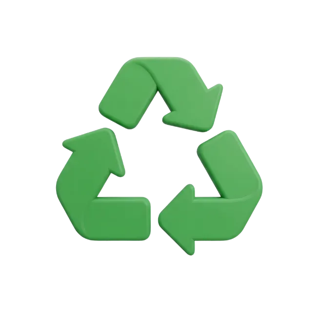 3D Green Recycle Symbol Icon
