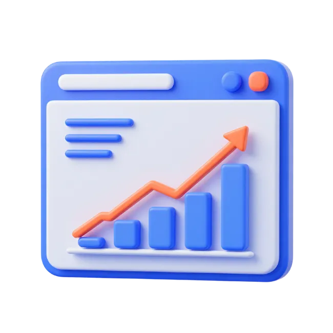 3D Growth Chart and Analytics Dashboard Icon