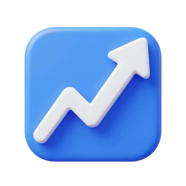 3D Growth Chart Arrow Icon