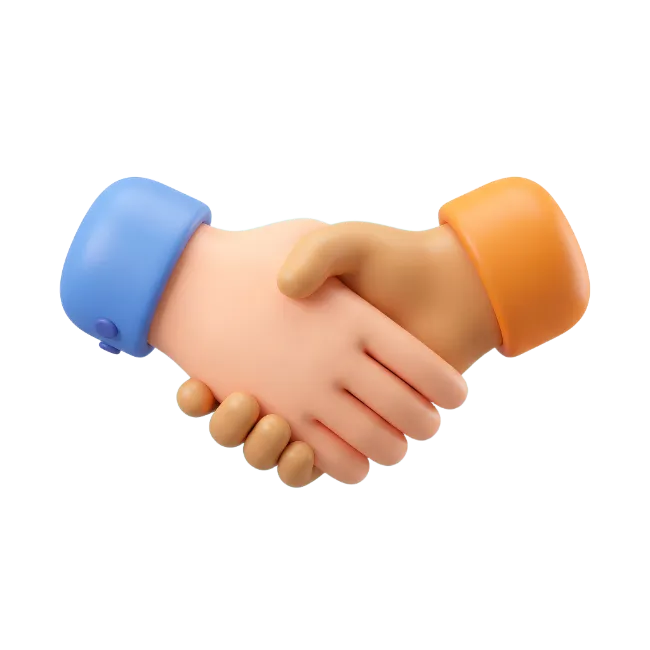 3D Handshake Agreement Illustration