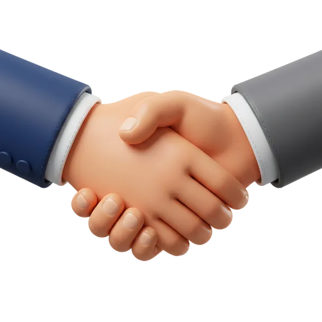 3D Handshake Partnership Concept
