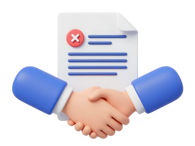 3D Handshake with Rejected Contract Document
